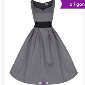 Lindy Bop gray Bobbie Jo A-line dress US large UK 14